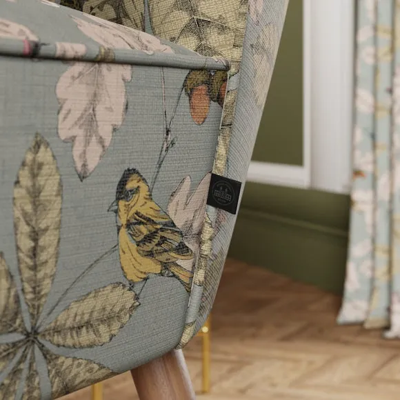 Flatweave Armchair - Arboretum Print, Wood