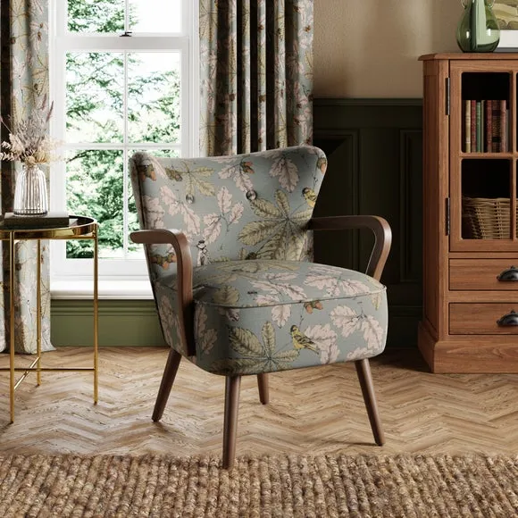 Flatweave Armchair - Arboretum Print, Wood image