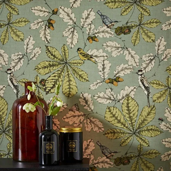 Floral Wallpaper with Smooth Finish - Lilypad
