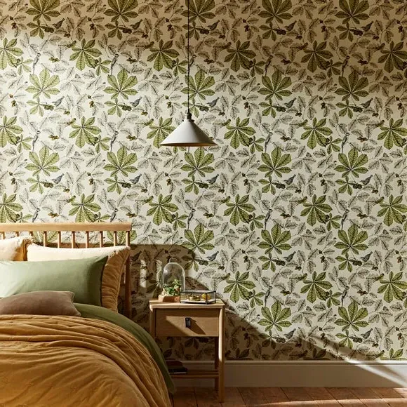 Floral Wallpaper with Smooth Finish - Natural