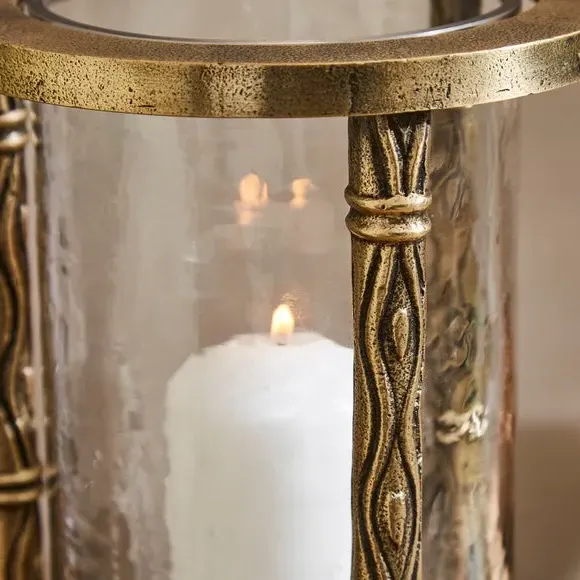 Hurricane Candle Holder - Gold