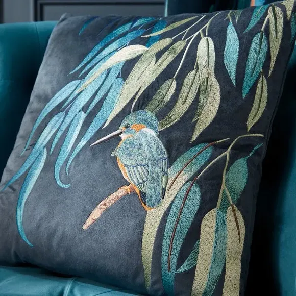 Kingfisher Cushion - Teal, Recycled Polyester