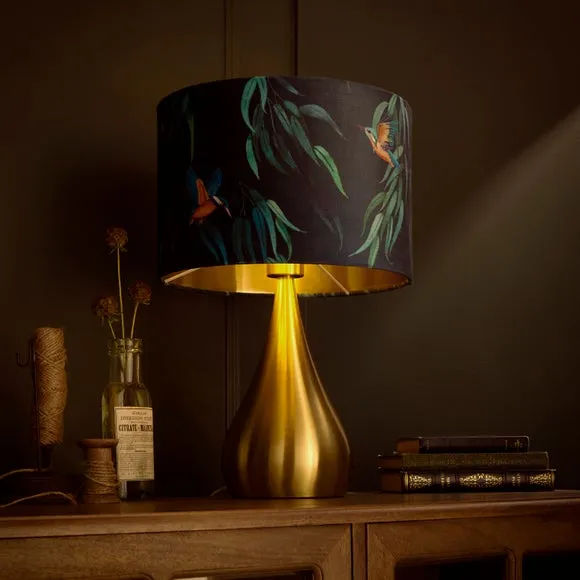 Kingfisher Table Lamp - Multicolor, Velvet