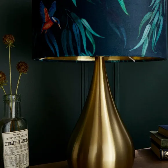 Kingfisher Table Lamp - Multicolor, Velvet