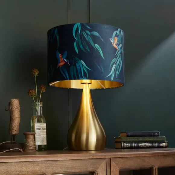 Kingfisher Table Lamp - Multicolor, Velvet image