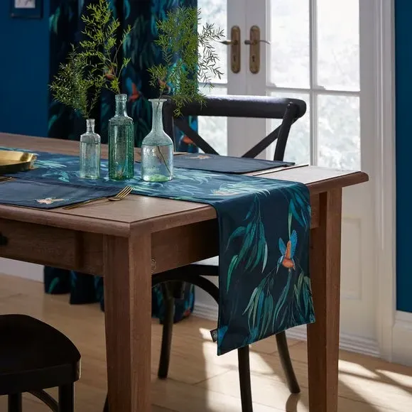 Kingfisher Table Runner - Navy, Velour image