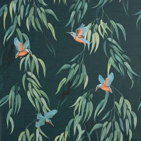Kingfisher Wallpaper with Smooth Finish - Blue
