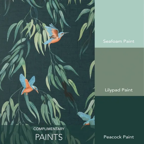 Kingfisher Wallpaper with Smooth Finish - Blue