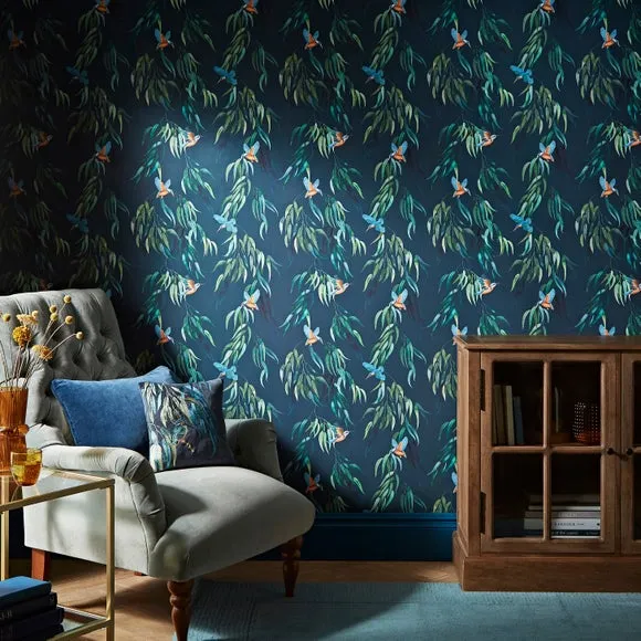 Kingfisher Wallpaper with Smooth Finish - Blue image