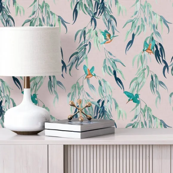 Kingfisher Wallpaper with Smooth Finish - Natural