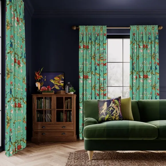 Made to Measure Curtains - Aqua, Polyester