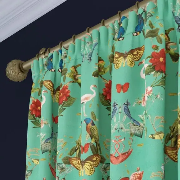 Made to Measure Curtains - Aqua, Polyester