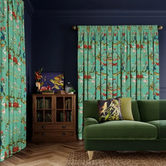 Made to Measure Curtains - Aqua, Polyester