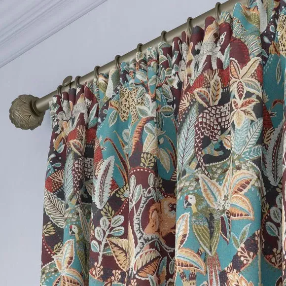 Made to Measure Curtains - Green, Polyester
