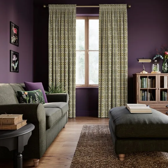 Made to Measure Curtains - Green, Polyester
