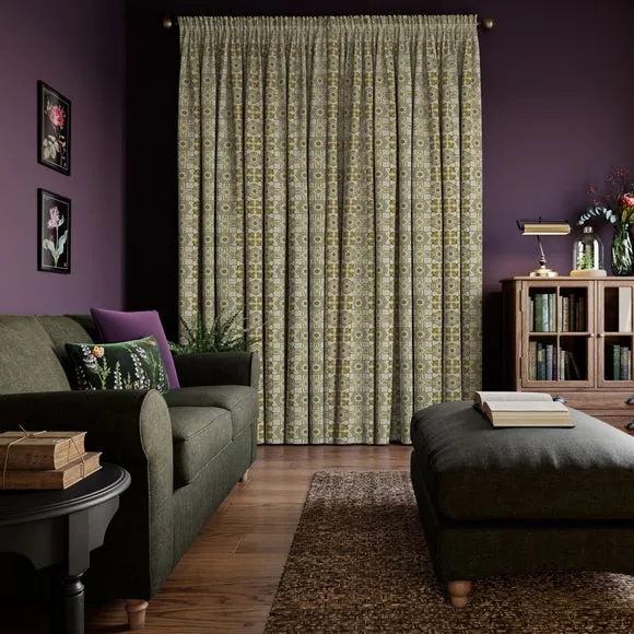 Made to Measure Curtains - Green, Polyester