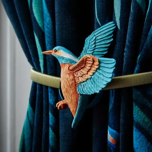 Magnetic Curtain Tieback - Multicolor, Kingfisher