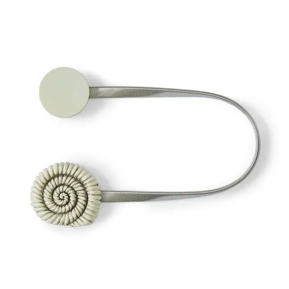 Magnetic Curtain Tieback - Satin Steel