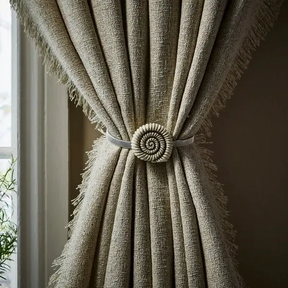 Magnetic Curtain Tieback - Satin Steel