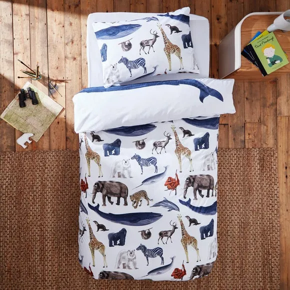 Mammals Duvet Cover Set - Natural, Cotton