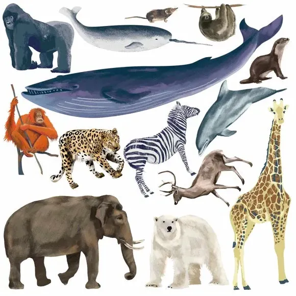 Mammals Wall Stickers - Multicolor