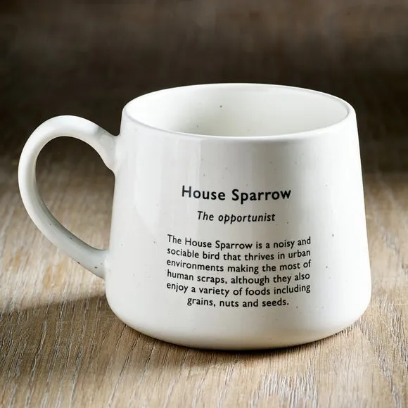 Mug & Coaster Set with Sparrow Design - Cream