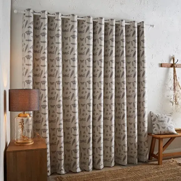 Nature Study Eyelet Curtains - Natural, Cotton