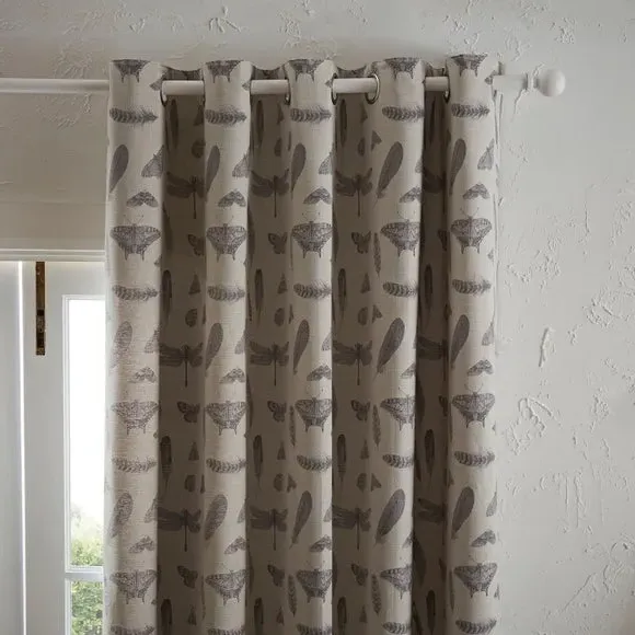 Nature Study Eyelet Curtains - Natural, Cotton