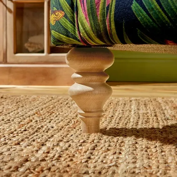 Occasional Armchair with Curved Arms - Tropical Print