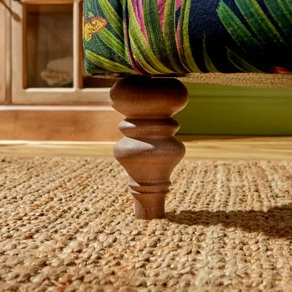 Occasional Armchair with Curved Arms - Tropical Print