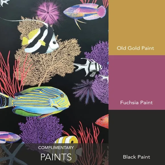 Ocean Reef Wallpaper - Black, Paper