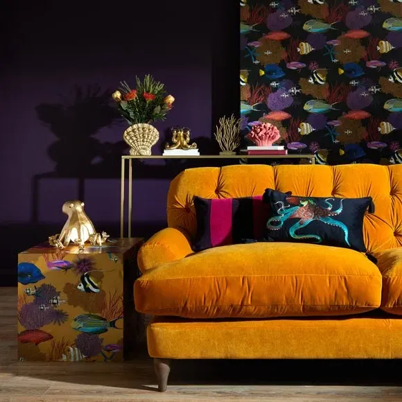 Ocean Reef Wallpaper - Black, Paper