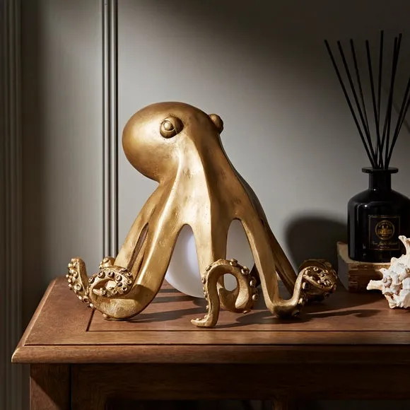 Octopus Rechargeable Table Lamp - Gold, Metal
