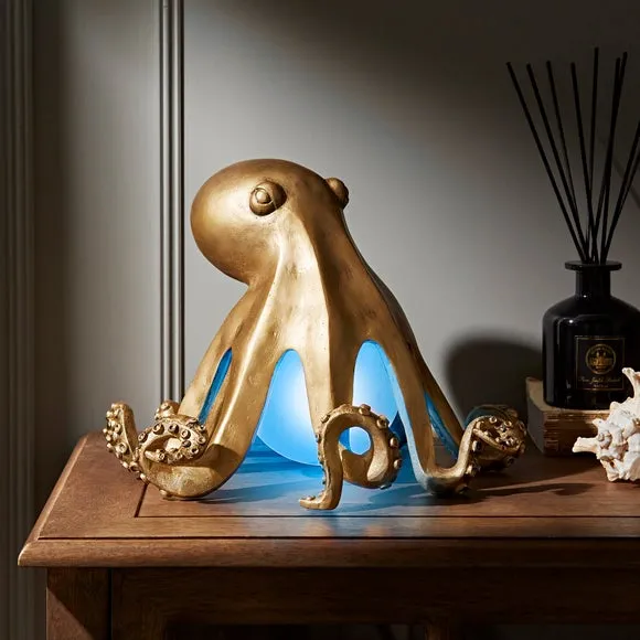 Octopus Rechargeable Table Lamp - Gold, Metal