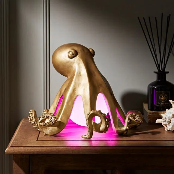 Octopus Rechargeable Table Lamp - Gold, Metal