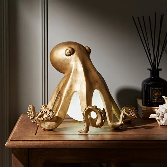 Octopus Rechargeable Table Lamp - Gold, Metal image