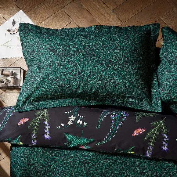 Oxford Pillowcase Floral Print - Black, Polyester image
