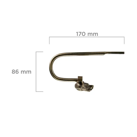 Pair Hare Curtain Holdbacks - Antique Brass