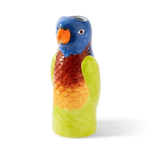 Parrot Ceramic Vase - Multicolor, Ceramic
