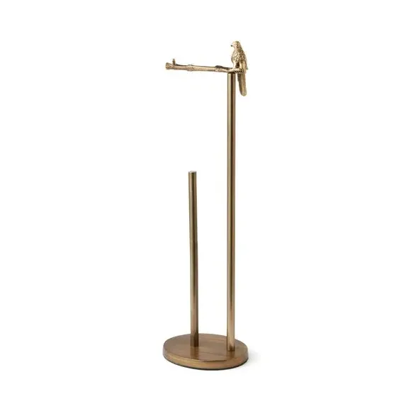 Parrot Toilet Roll Holder - Gold, Brass