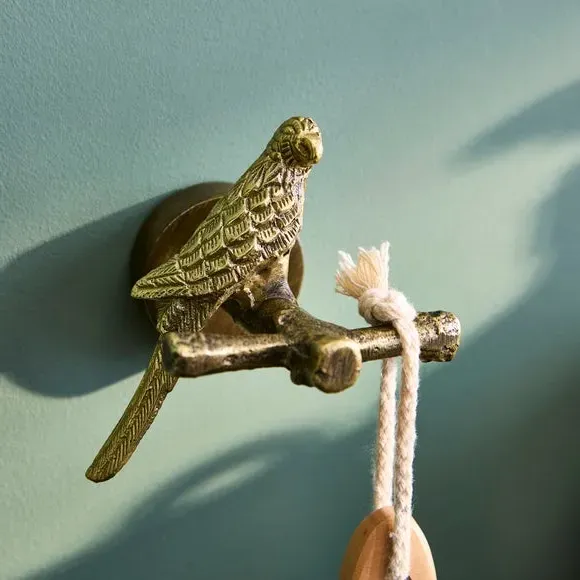 Parrot Towel Hook - Gold, Brass