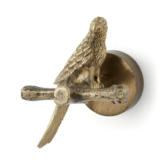 Parrot Towel Hook - Gold, Brass