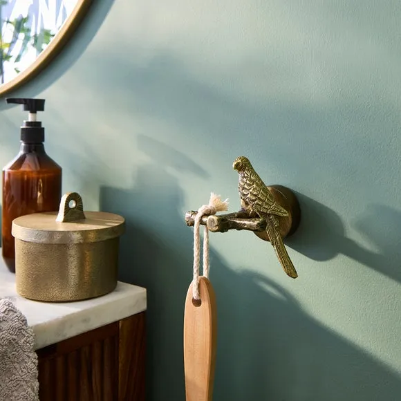 Parrot Towel Hook - Gold, Brass image
