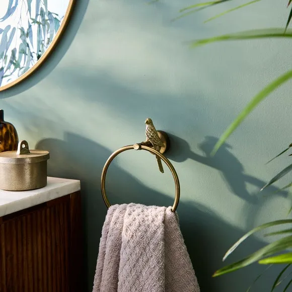 Parrot Towel Ring - Gold, Antique Brass image
