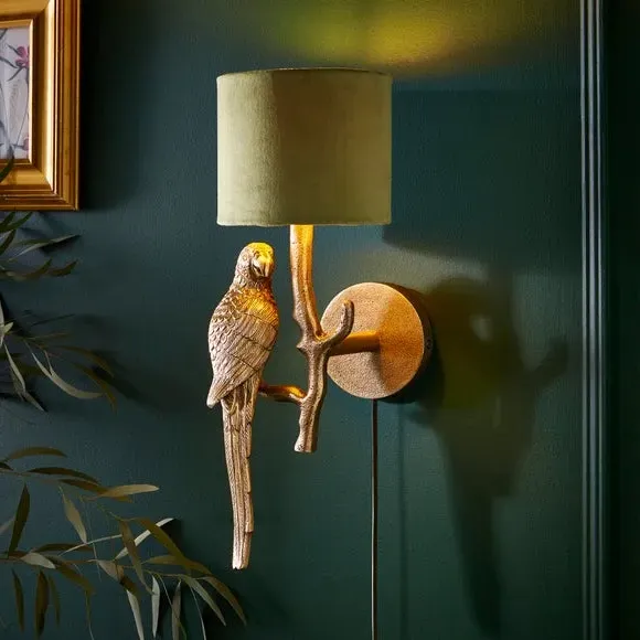 Parrot Wall Light Plug-In - Gold, Brass Effect image