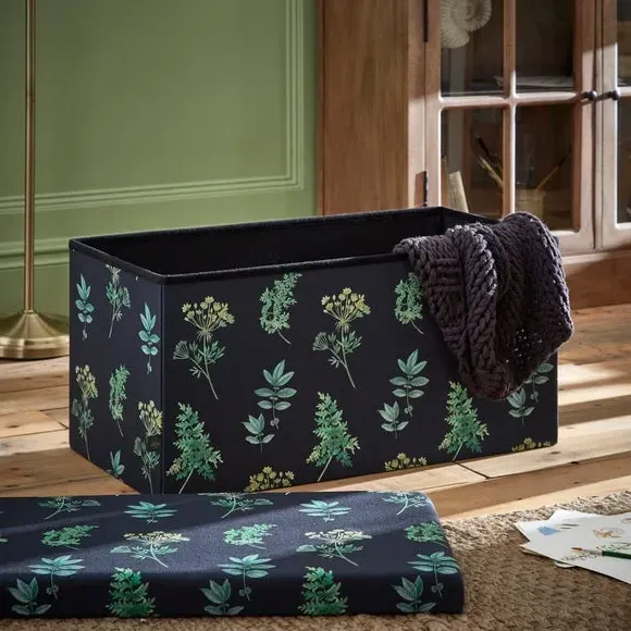 Rectangle Ottoman with Storage - Black, Velvet