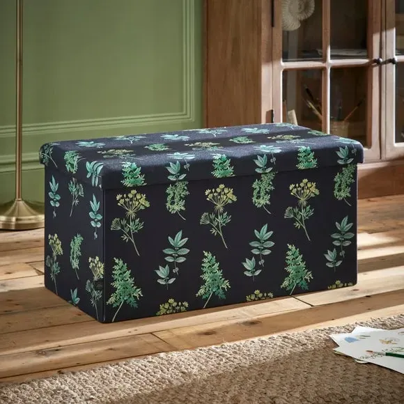 Rectangle Ottoman with Storage - Black, Velvet image
