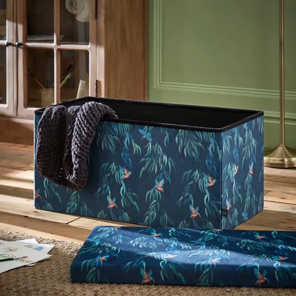 Rectangle Ottoman with Storage - Teal, Velvet