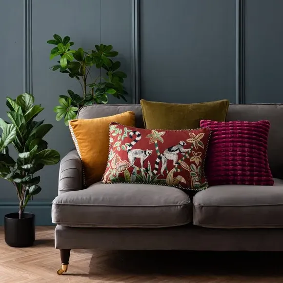 Rectangular Cushion with Embroidery - Redwood image