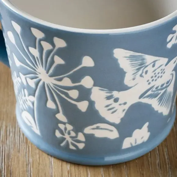 Starling Mug with Botanical Pattern - Blue
